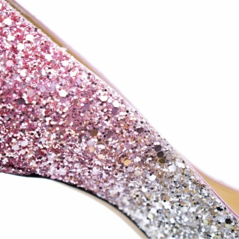 Jimmy Choo Romy 85 Glitter Pumps - Size 36 - Pink And Silver - Picture 5 of 14